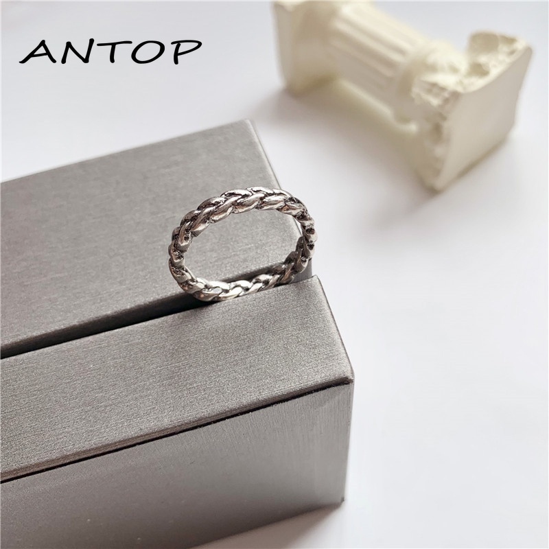 Cincin Desain Twisted Retro Korea Unik untuk Pria dan Wanita ANTOP