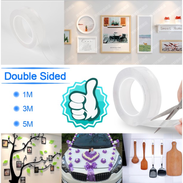 

Double Tape Perekat Akrilik foam Thickness: 1mm panjang 100cm-10meter