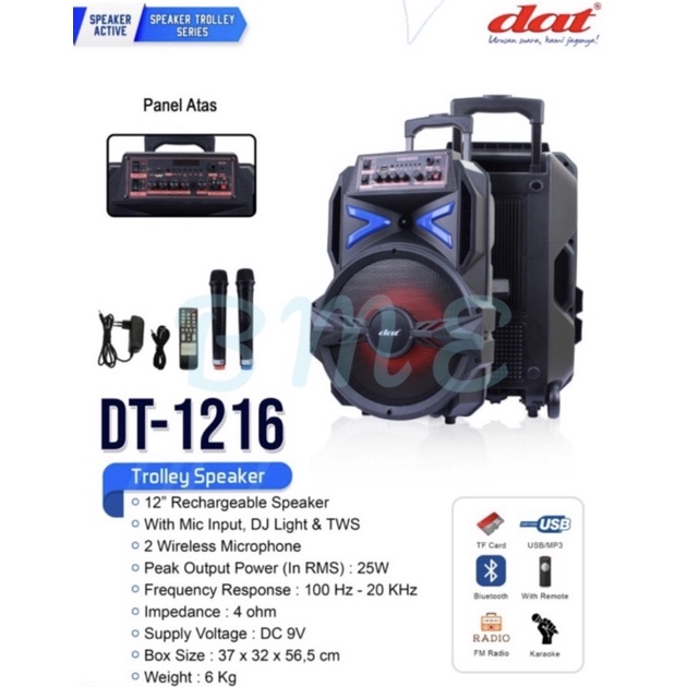 Speaker portable 12 inch DAT DT 1216 / DT 1216 Trolley