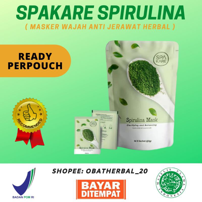 Spakare Spirulina Mask Tiens Masker Spirulina Anti Jerawat Ready Persachet