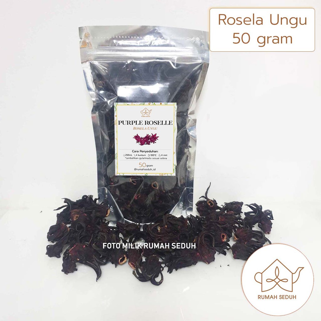 

50gr Bunga Rosela Ungu Kering / Purple Roselle / Rosella Ungu / Purple Hibiscus