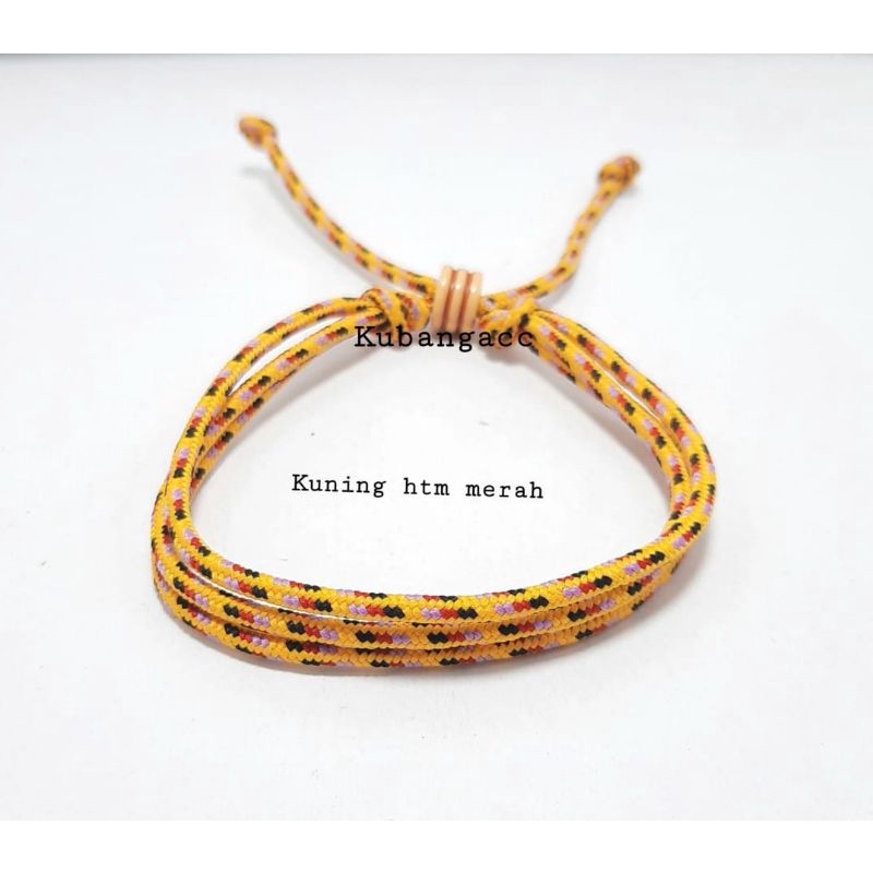 promoooo.gelang prusik 3 rangkap, gelang prusik keren,gelang cowok/cewek, gelang tali. gepang murah,-Kning htam mrah