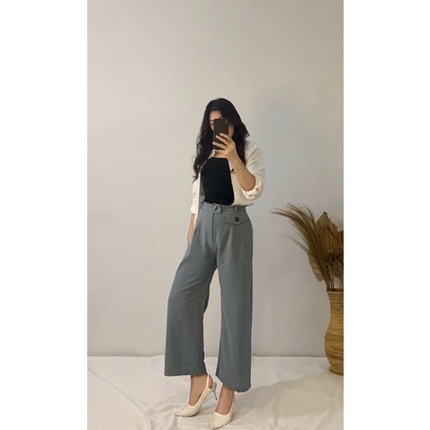 Celana wanita kulot linen korean fashion style - linen pants - kulot