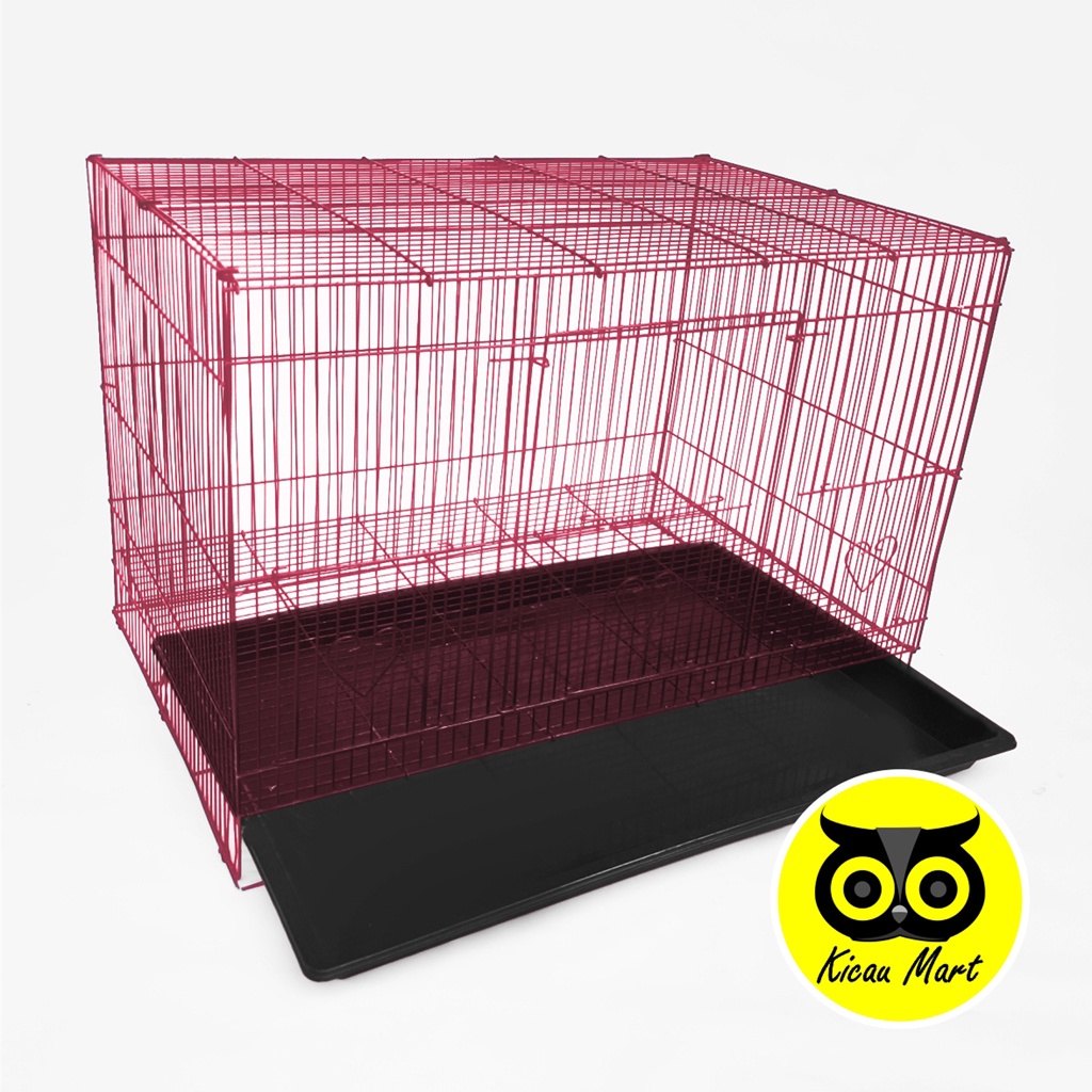 KANDANG KUCING BESI LIPAT SIZE M MEDIUM U/ KELINCI / SUGAR GLIDER / KITTEN / HAMSTER PET CAGE KDMDM-PINK