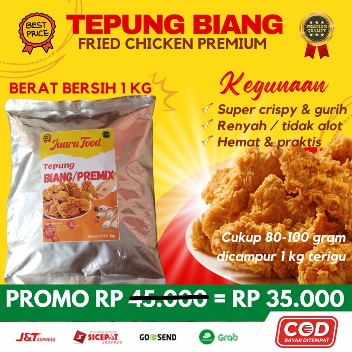 

✨COD✨ Biang Tepung Bumbu Fried Chicken Premium Berat 1 kg Merk Juara Food