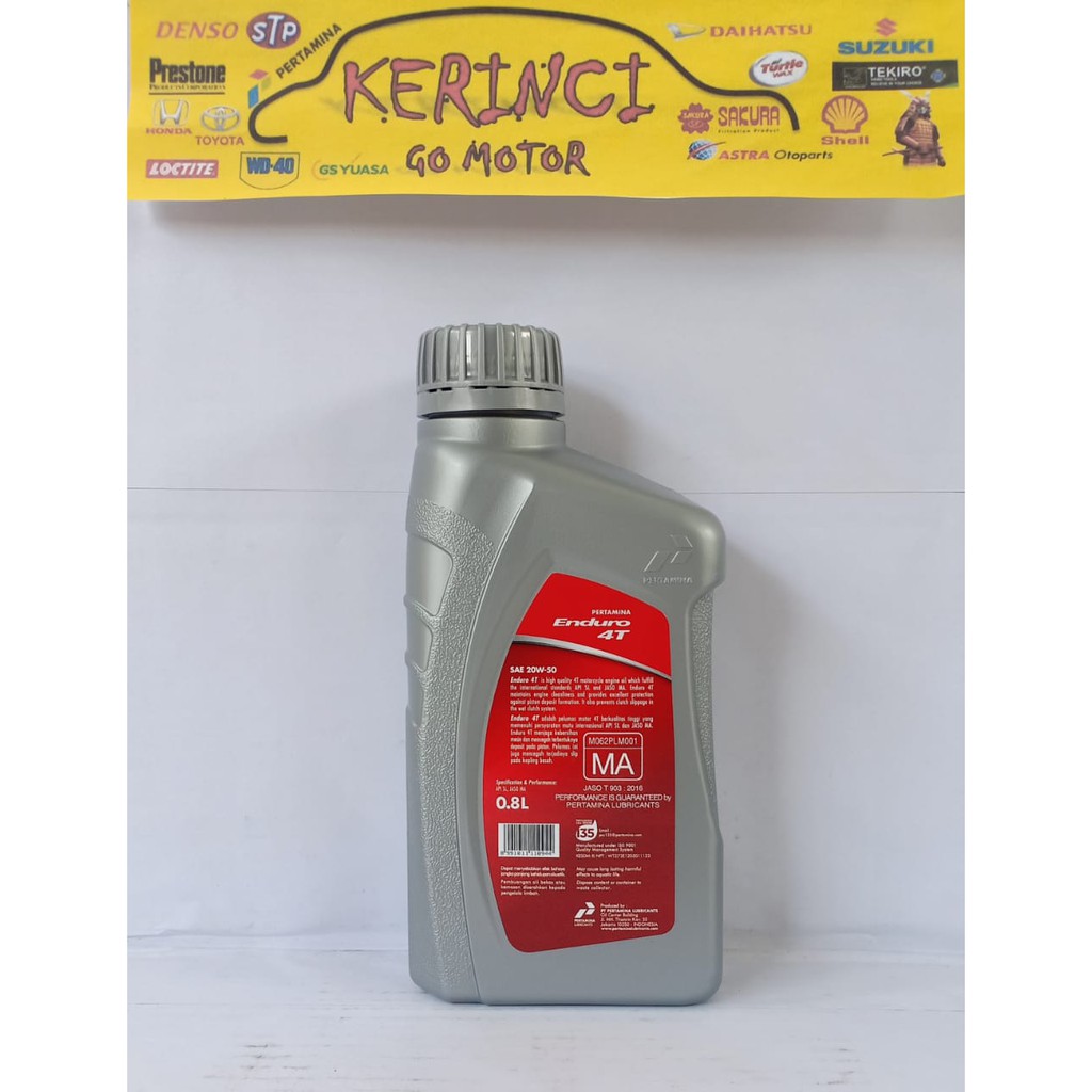 OLI ENDURO 4T 0.8L PERTAMINA - OLI MOTOR ENDURO 4T 20W-50 0.8L