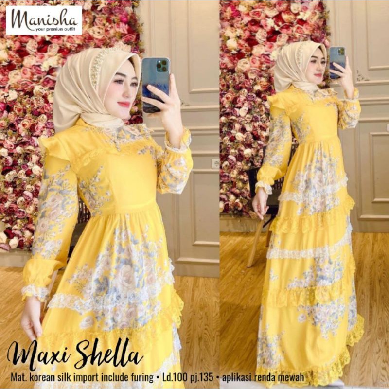MAXY SHELLA ORI MANISHA (GAMIS KOREAN SILK/PARTY DRESS)