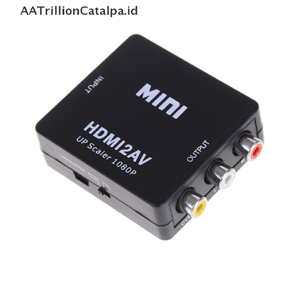 (AATrillionCatalpa) Adapter Konverter Audio Video Mini HDMI2AV Ke AV RCA CVBS 1080P