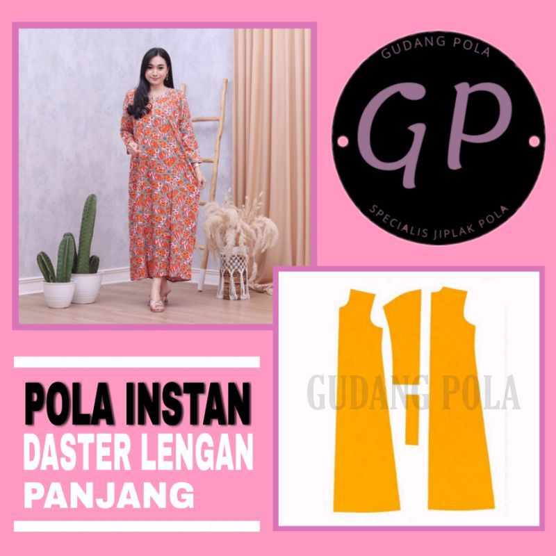 [✓COD] Pola Daster Lengan Panjang - Pola Jiplak Instan - Pola Daster Busui - Pola Baju Gudang Pola