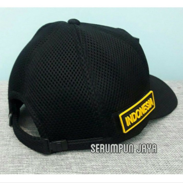 TOPI PERBAKIN - TOPI PERBAKIN 3PATCH JARING VELCRO HITAM