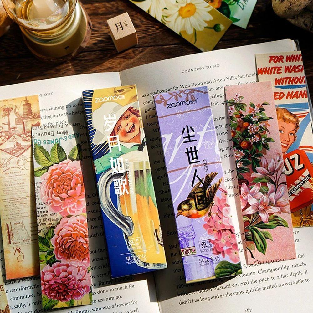 Lanfy Retro Bookmark Siswa Alat Tulis Penanda Catatan Label Halaman Asisten Membaca Penanda Halaman Gambar Koleksi Series