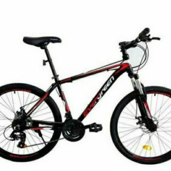 SEPEDA GUNUNG MTB EVERGREEN 26INCH BLACK RED