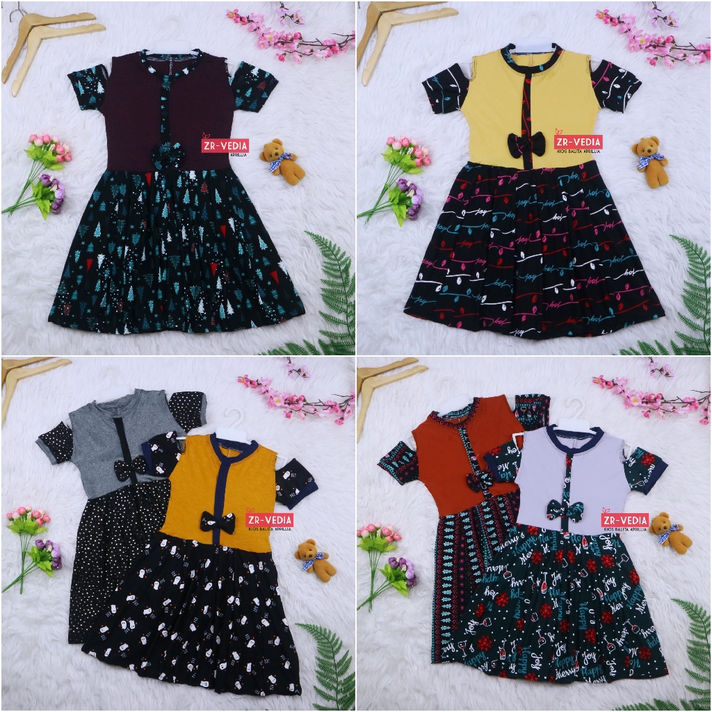 Dress Sabrina Rempel Uk 4-5 Tahun / Dres Anak Perempuan Import Murah Adem Girl Grosir Baju Rempel