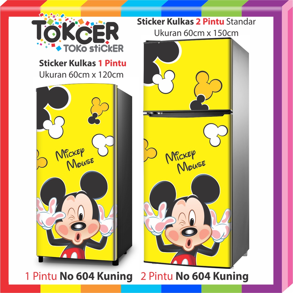 Stiker Kulkas 1 Pintu atau 2 Pintu STANDAR MIKI MOUSE