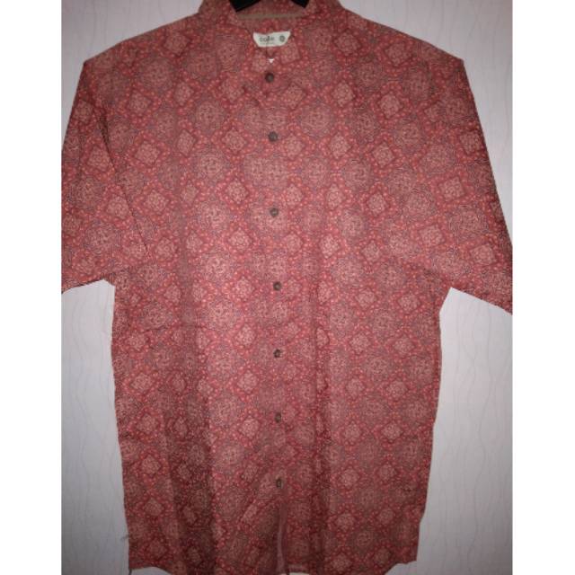 Original 100 % Kemeja Batik Pria Casual Modern Katun Halus COLE Bata