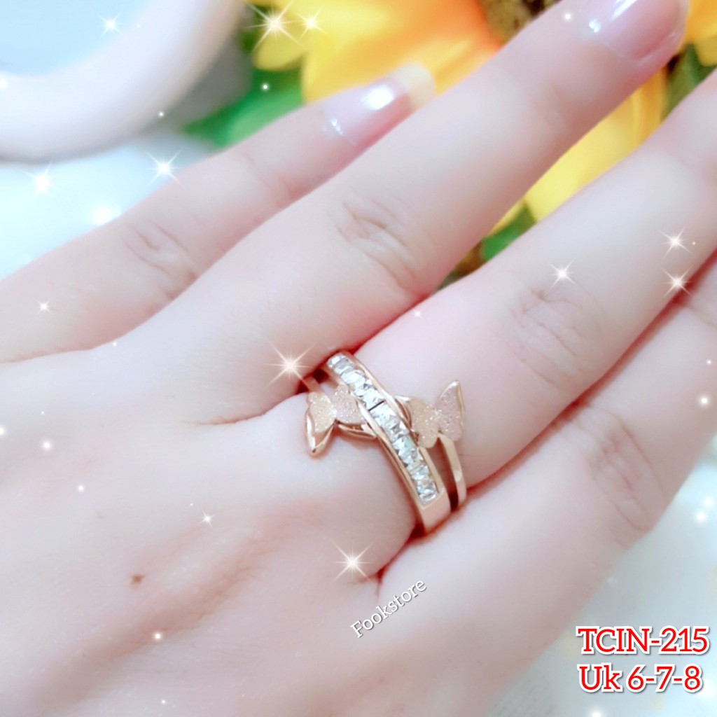COD/ TERMURAH CINCIN TITANIUM / TIDAK BERKARAT MODEL FASHION KOREA WARNA GOLD