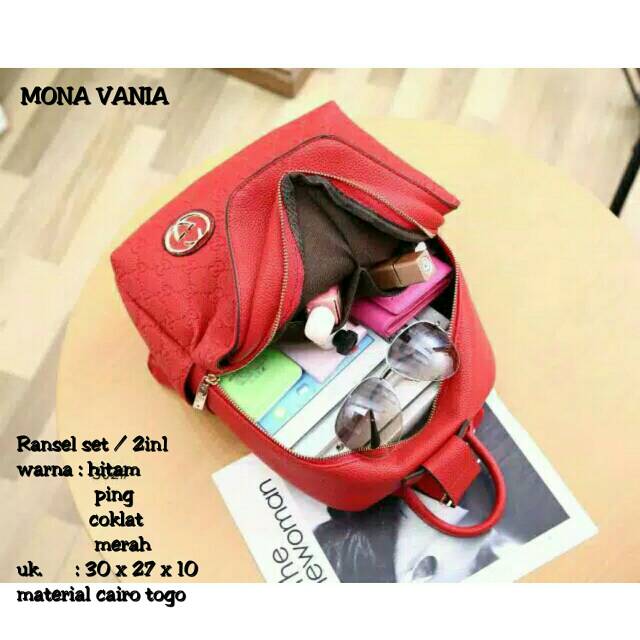 Backpack mona vania tas ransel wanita mewah harga murah tas lokal batam