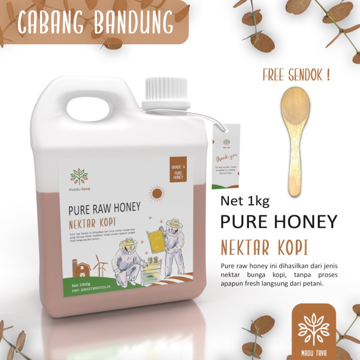 

Madu Murni Tava Nektar Kopi 1kg 100% Pure Raw Honey Asli Alami