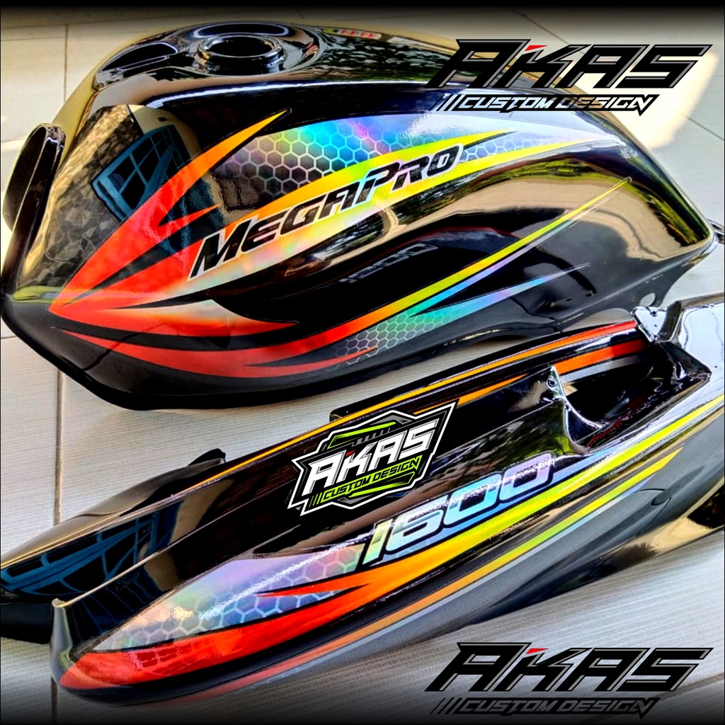 Striping Megapro Hiu Variasi Sticker Mp hiu custom HOLOGRAM Kode MPH04