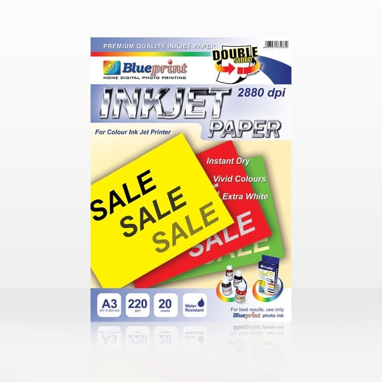 BP-DSIPA3220 Kertas Double Sided Inkjet Paper A3 BluePrint 220 gsm