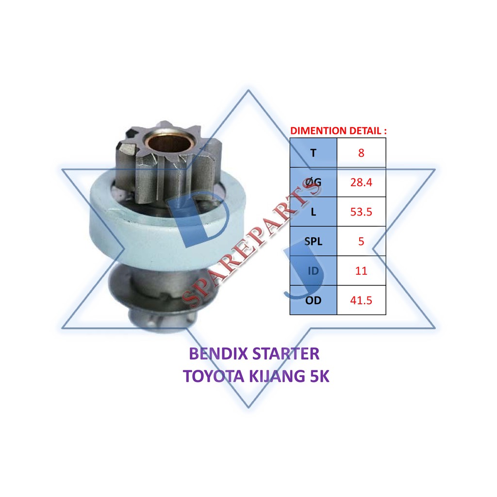 BENDIX STARTER TOYOTA KIJANG 5K