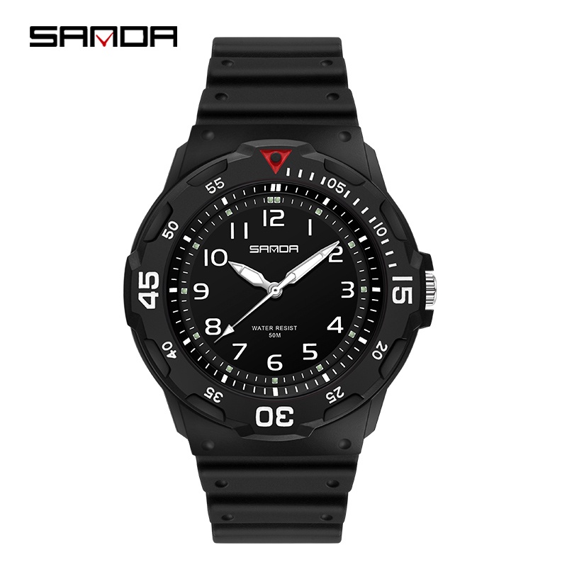 SANDA 6019 Jam Tangan Pria Wanita Analog Tali Rubber Luminous Anti Air WATCHKITE WKOS