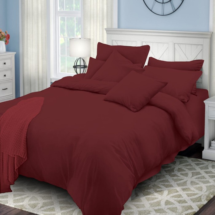 Sprei Sprei T30 Extra King Polos Rosewell Warna Terlaris 200x200x30 cm - 5. Maron(T4D7) Sprei Terlar