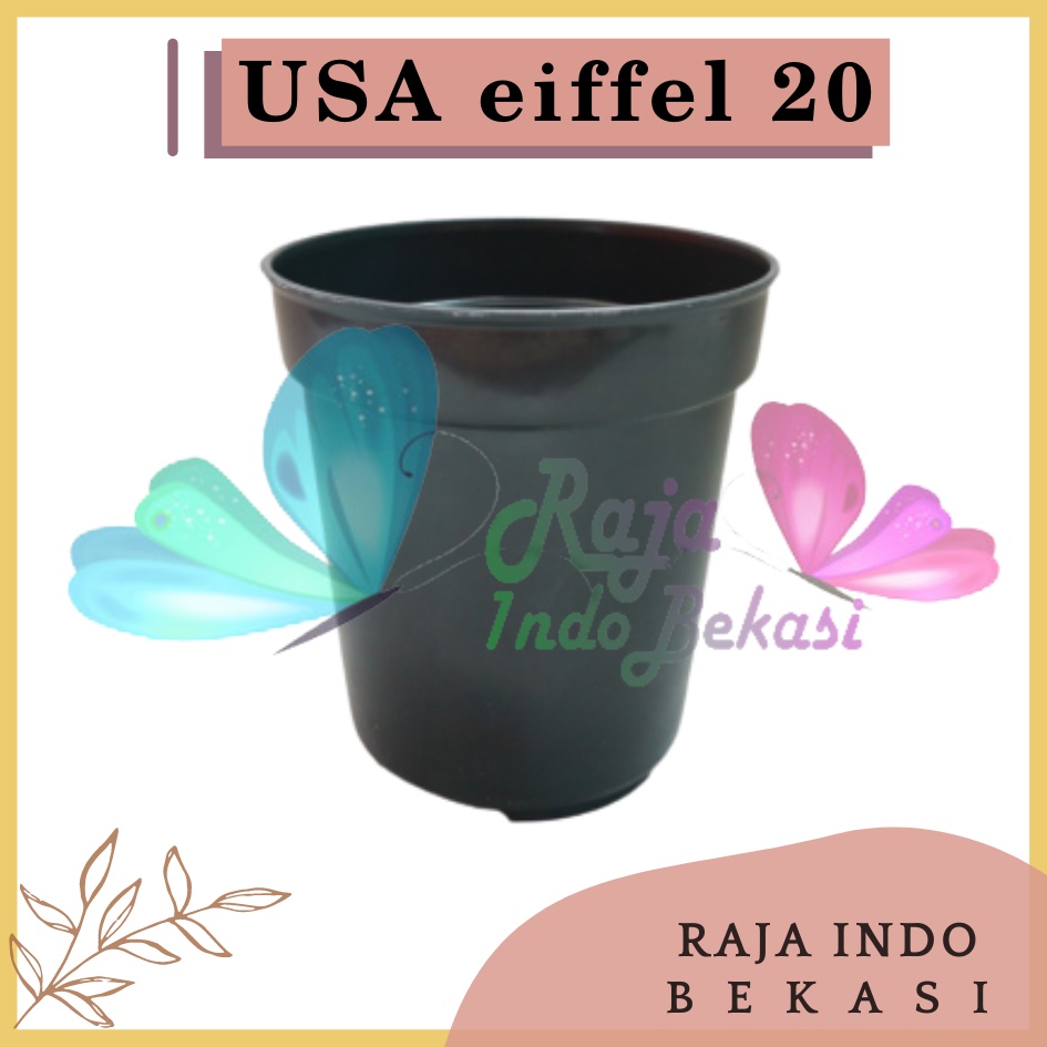 Pot Usa Eiffel 20 Hitam Da 17 Cm - Pot Bunga Tinggi Tanaman Hias Ukuran Mirip Pot Tawon Pirus 18