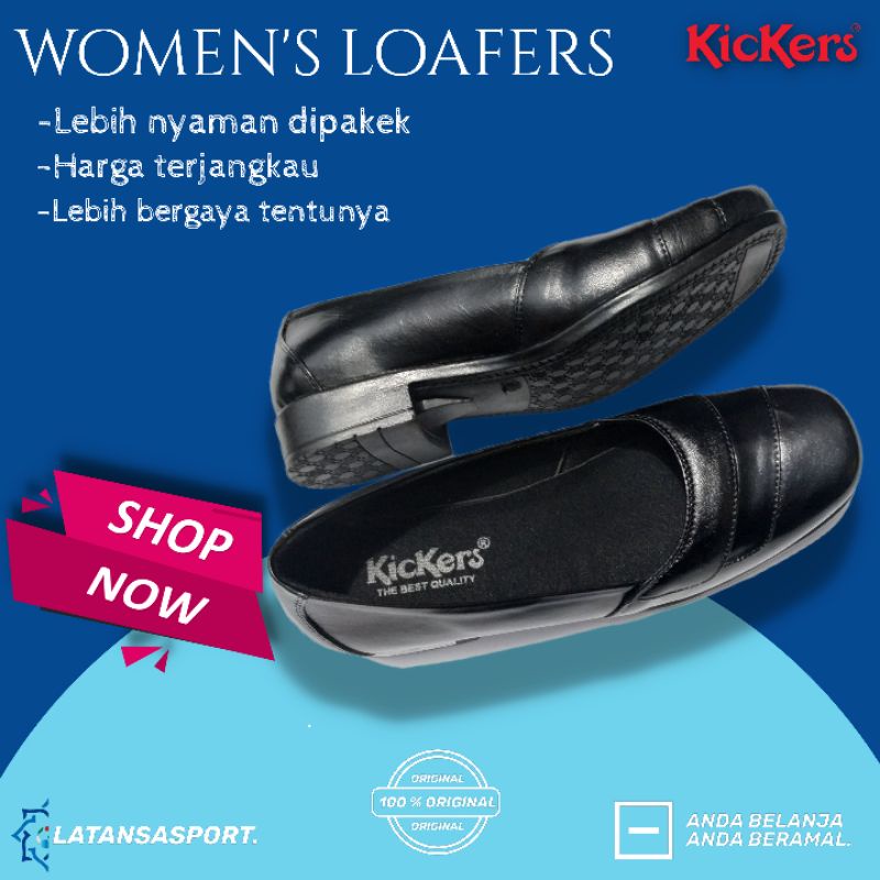 SEPATU PANTOFEL CEWEK KICKERS HITAM