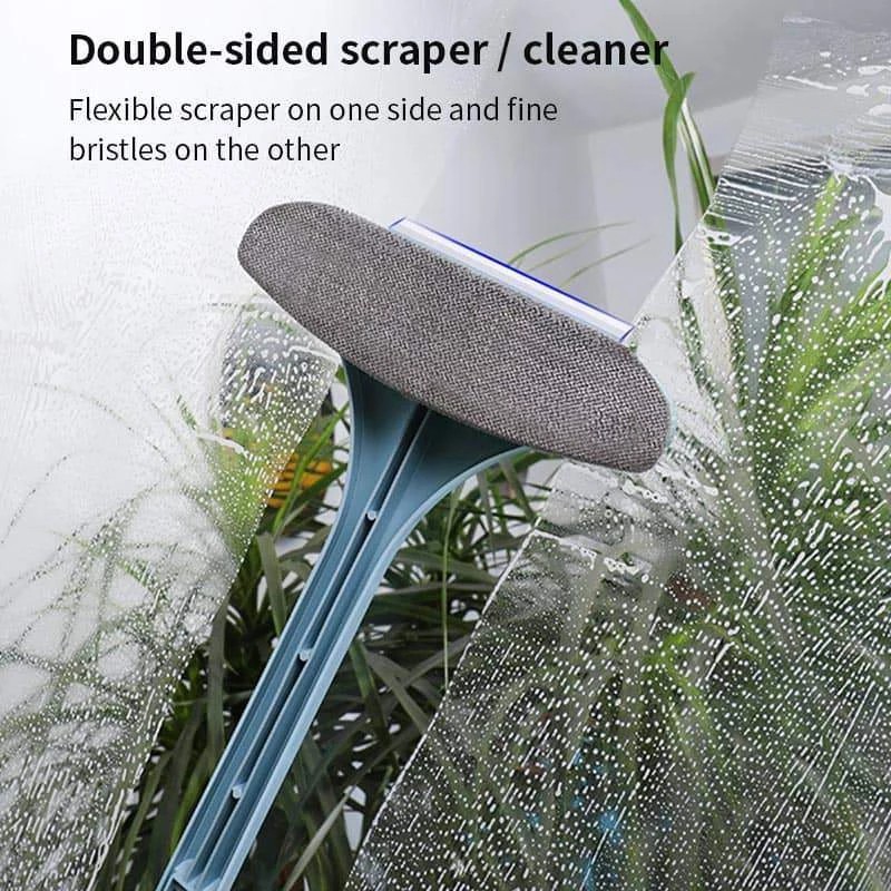 [Unggulan] Window Screen Brush/Sikat Kaca Depan Mobil Otomatis Dengan Scraper Air/Cermin Kamar Mandi Squeegee Wiper Scraper Alat Pembersih Jendela Rumah/Window Net Cleaning Brushes