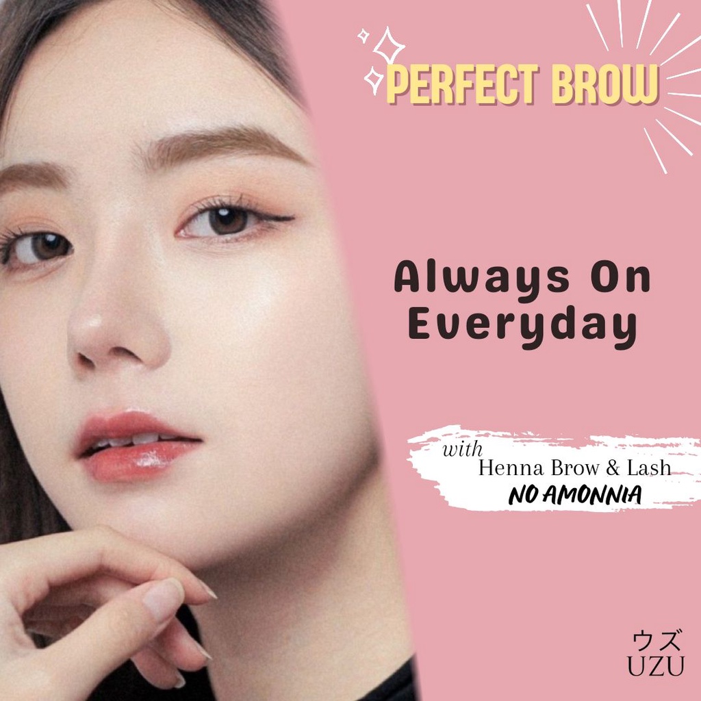 Uzu Henna Alis Set Brow Henna &amp; Lash / Eyebrow Tint Tahan Lama Halal isi 10 gr