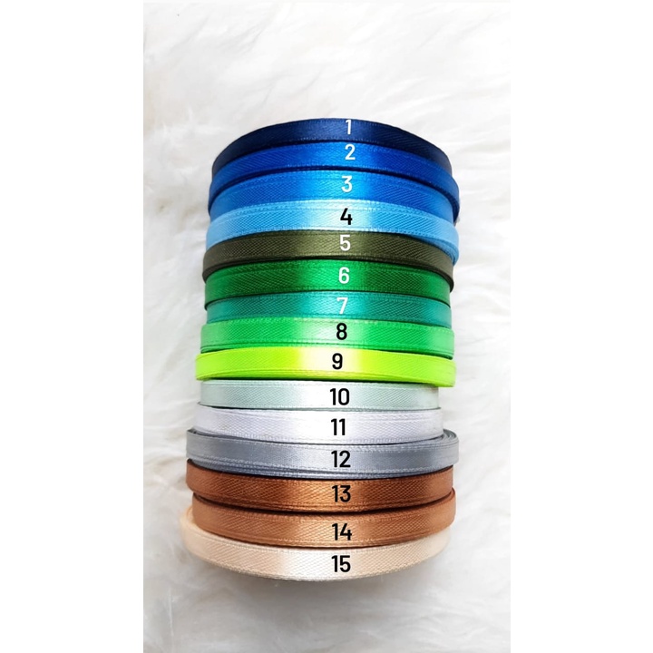

Pita Satin Warna-Warni 1/4 Inch / 0,635 cm 20 Yard Per Roll Import Taiwan