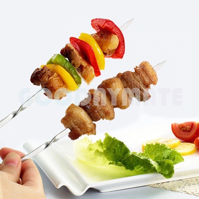 Alat Tusuk Sate Kambing Ayam Tusukan BBQ Panggang Stainless Steel