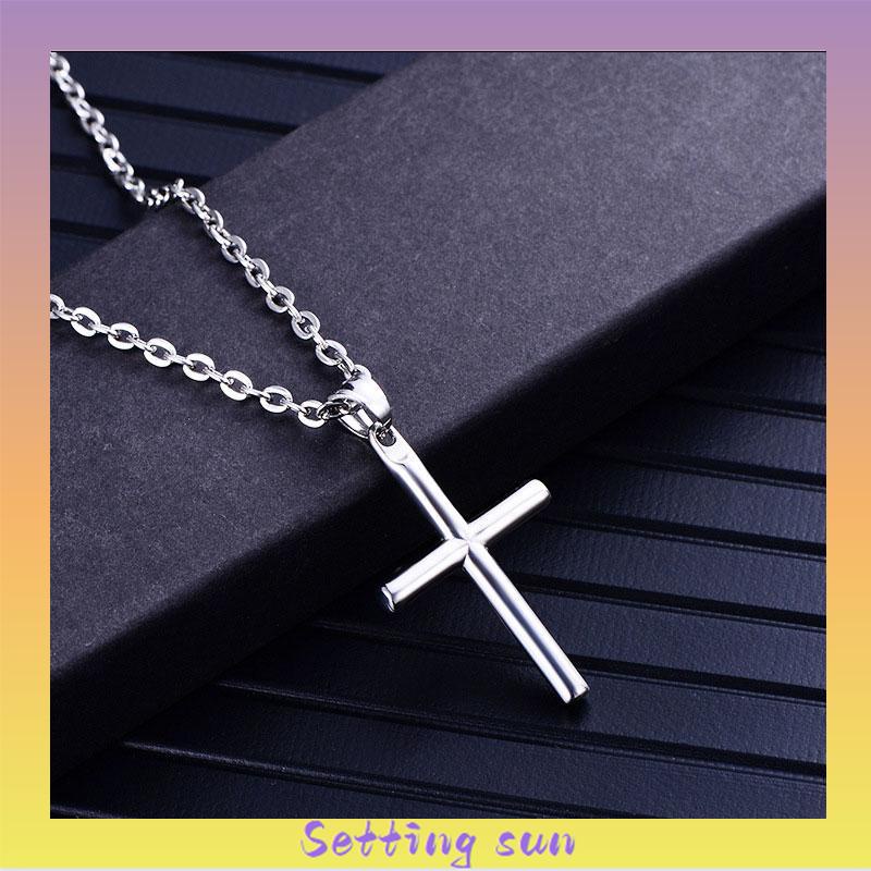 Kalung-SWalib Pria Rantai Vintage Cross-SWalib Liontin Kalung TN