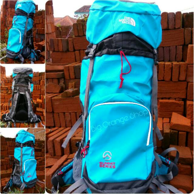Tas Gunung The North Face 50l Carrier TNF Ransel Camping Biru Cerah