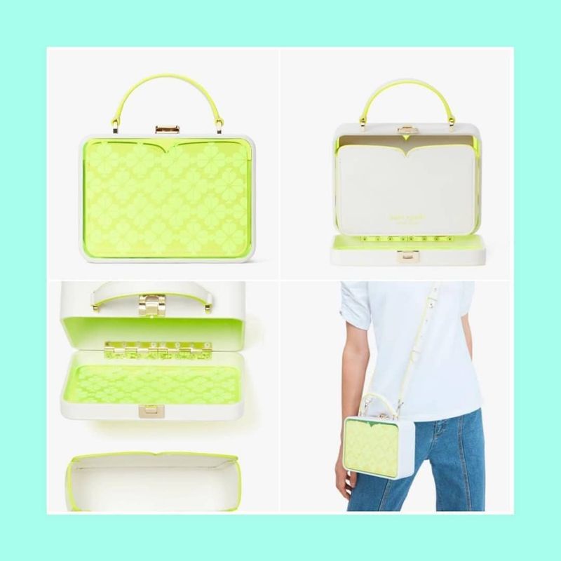 Kate Spade Vanity See Through Mini Top Handle Yellow Crossbody Bag