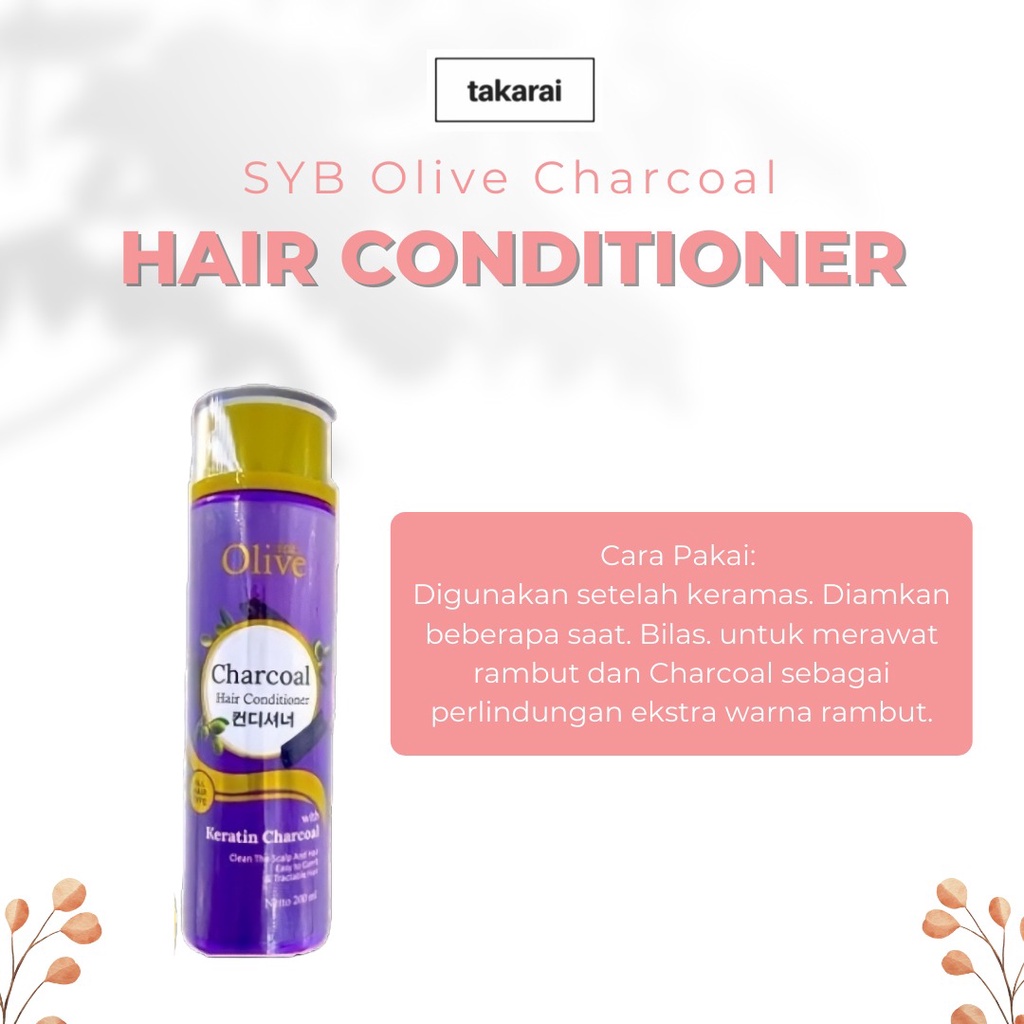 [COD] SYB Co.e Olive Charcoal Hair Conditioner 200ml Perawatan Rambut Anti Kusut dengan Kandungan Keratin