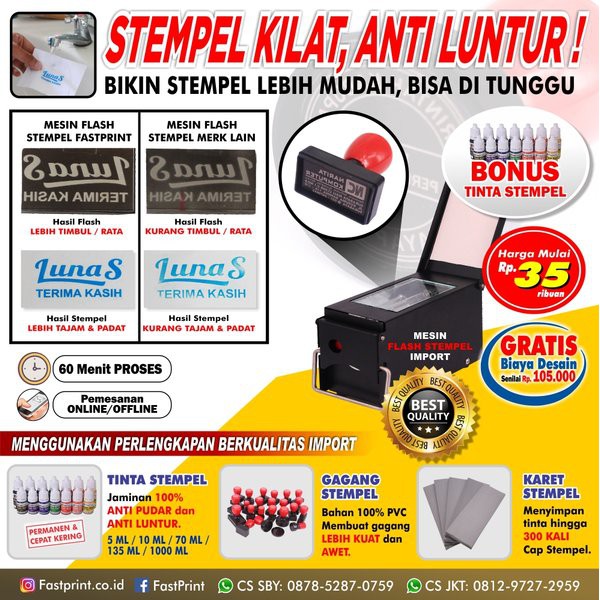 

Tinta Stempel Flash Kilat Warna Ungu Purple Stamp Ink 135ML