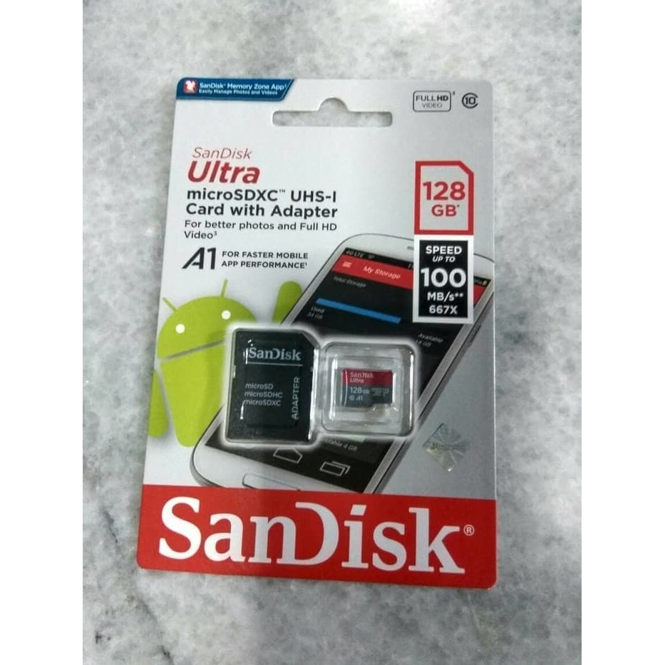 Sandisk micro SD 128GB 100MB/s Class 10 memory micro SD