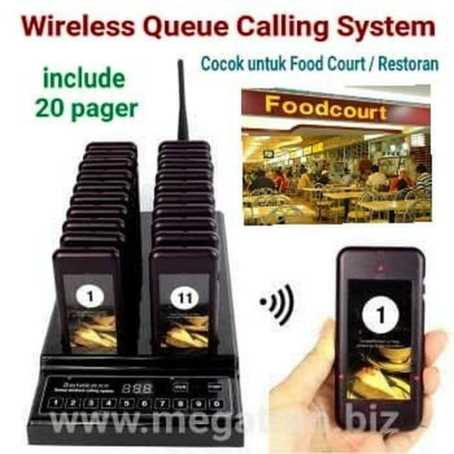 Queue Calling System -Sistem Panggilan Antrian di Restoran / Food court (up to 500m)