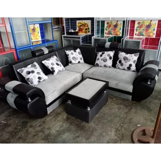 (Cv Aj) Sofa L Sudut Rinjani Minimalis + Free Meja Dan Bantal Dindamilka