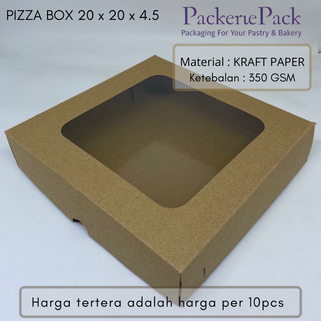 

(10 PCS ) KOTAK DUS KUE KRAFT UK 20 x 20 x 4.5 / BOX 20X20X4.5