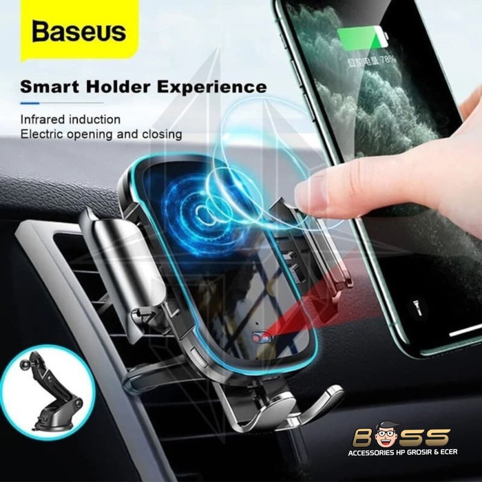 BASEUS 15W LIGHT ELECTRIC HOLDER WIRELESS CHARGER CAR HOLDER CHARGING