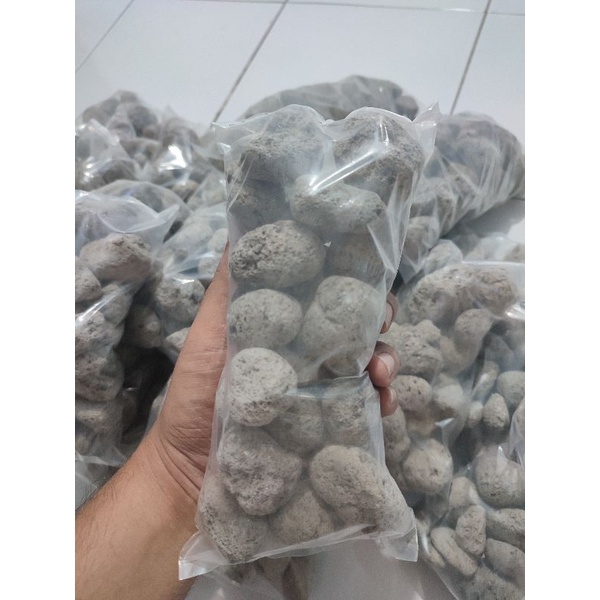 Batu Apung / Batu Gombong Pumice Tiger Lombok 500 gram untuk Media Filter Aquarium Kolam
