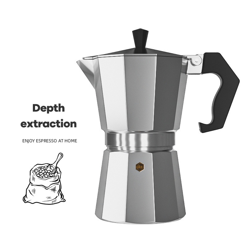 Moka Pot Coffee Maker Espresso Ceret Moka Pot Teko Stovetop Filter 2/3/6 Cup