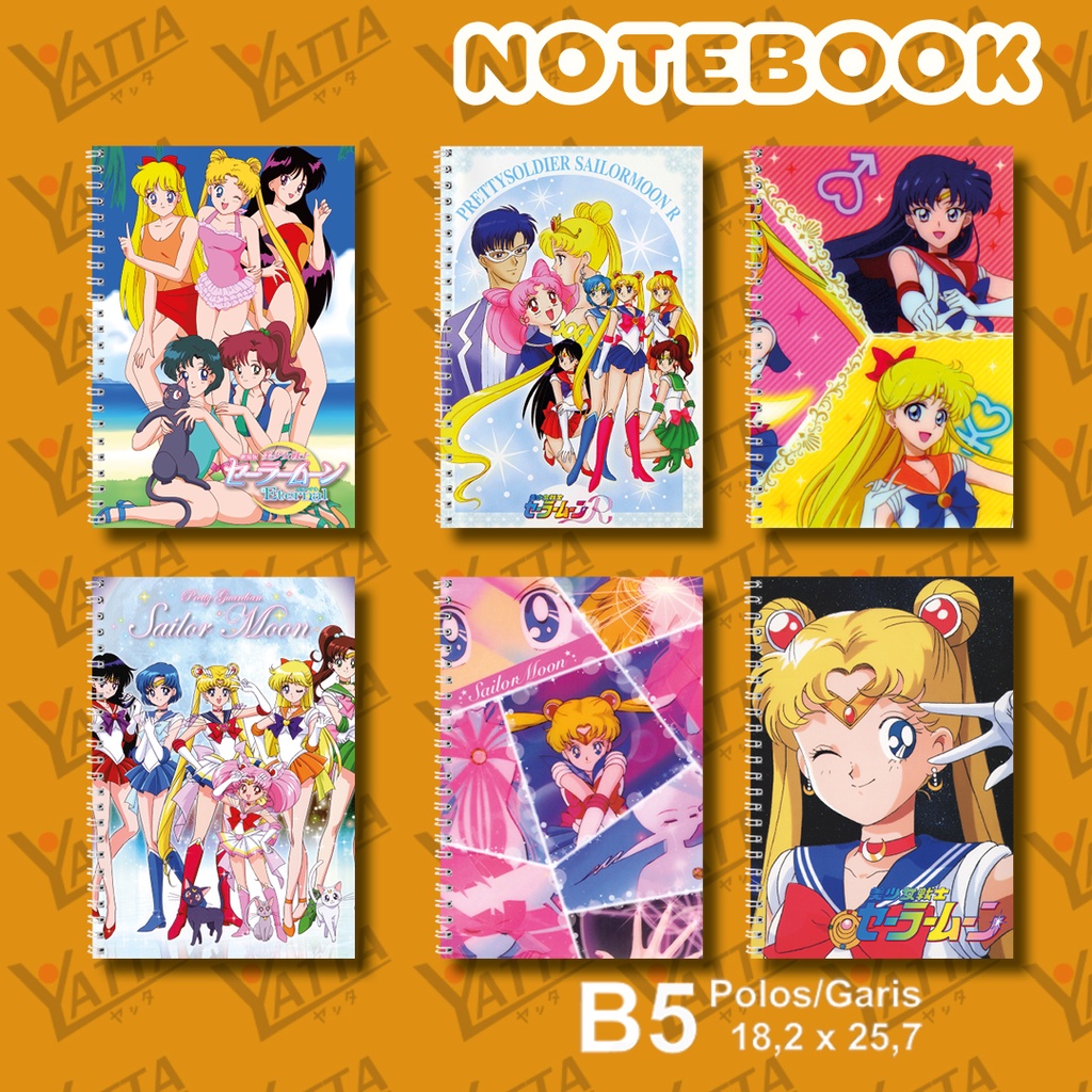 

Notebook Anime ukuran B5 18,2 x 25,7 cm Sailormoon YOTAKUSHOP