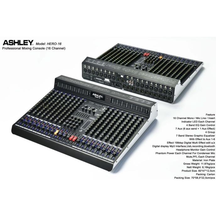 Mixer Ashley HERO 16 / HERO16 16 Channel ORIGINAL ASHLEY