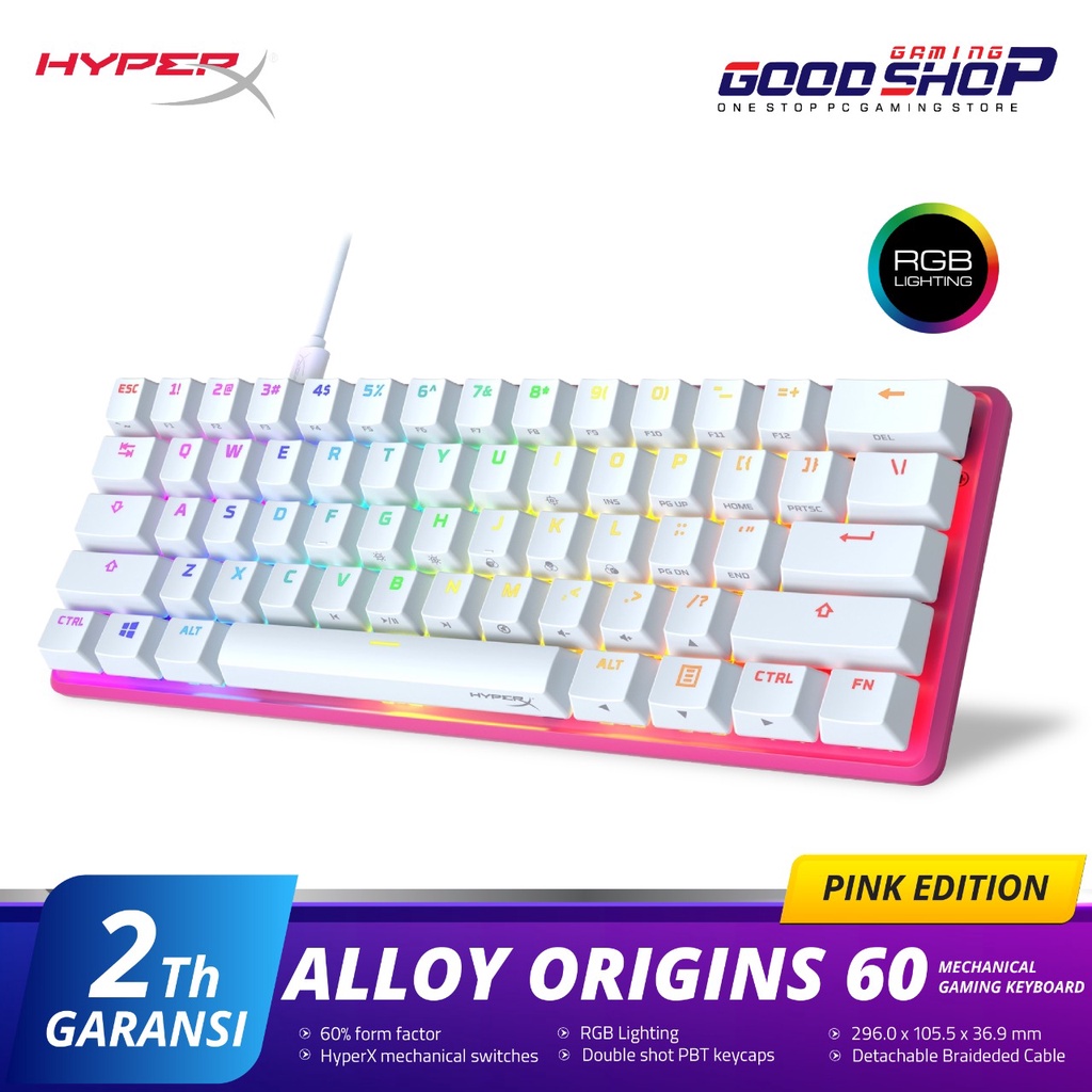 HYPERX Alloy Origins 60 Pink Mechanical - Gaming Keyboard