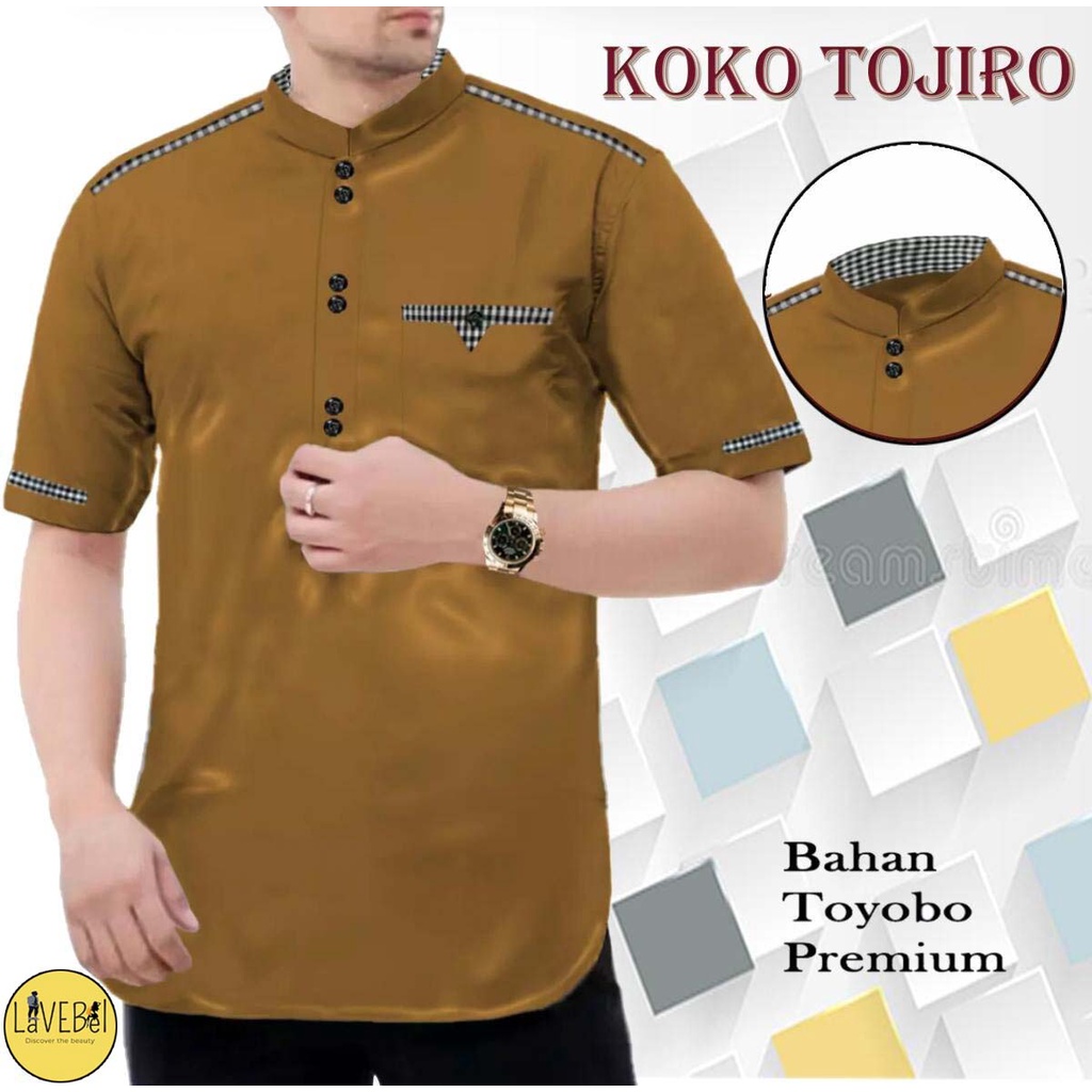 LVB Baju Koko TOJIRO / Baju Muslimin / Atasan Muslim Pria / Qurta Raja Pakistan JUMBO / Bahan Toyobo Premium Berkualitas / 18844 18846 18848 18850 / LAVEBEL