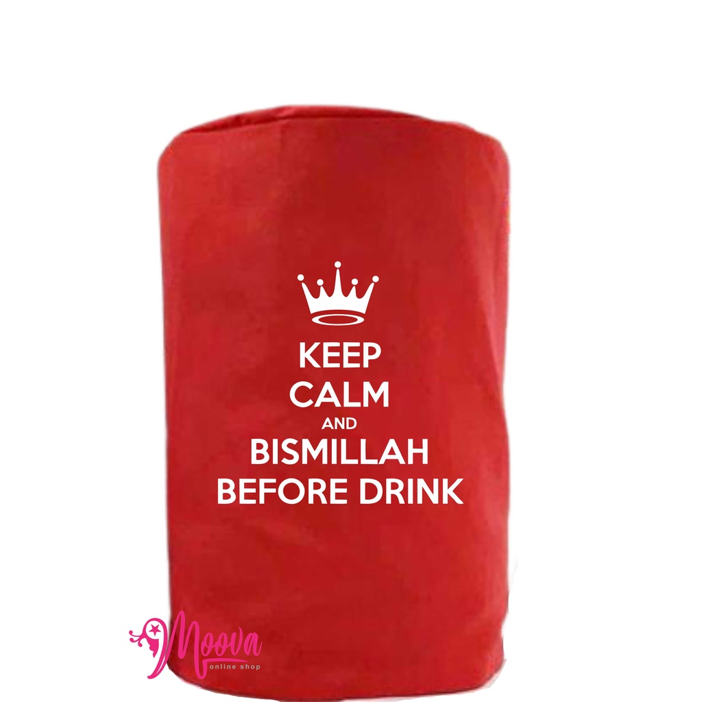 Cover Galon/Sarung Galon/Tutup Galon Motif Keep Calm And Bismillah Gratis Tempat Tissue